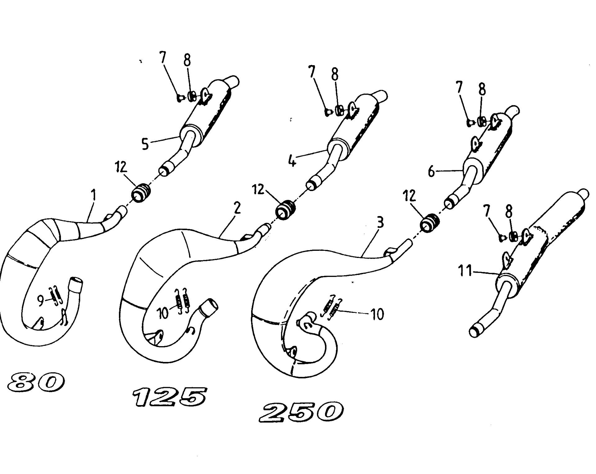 Pièces d'origine pour TM RACING 100 100 100 2 Temps MX/EN 1998 - Système d'échappement