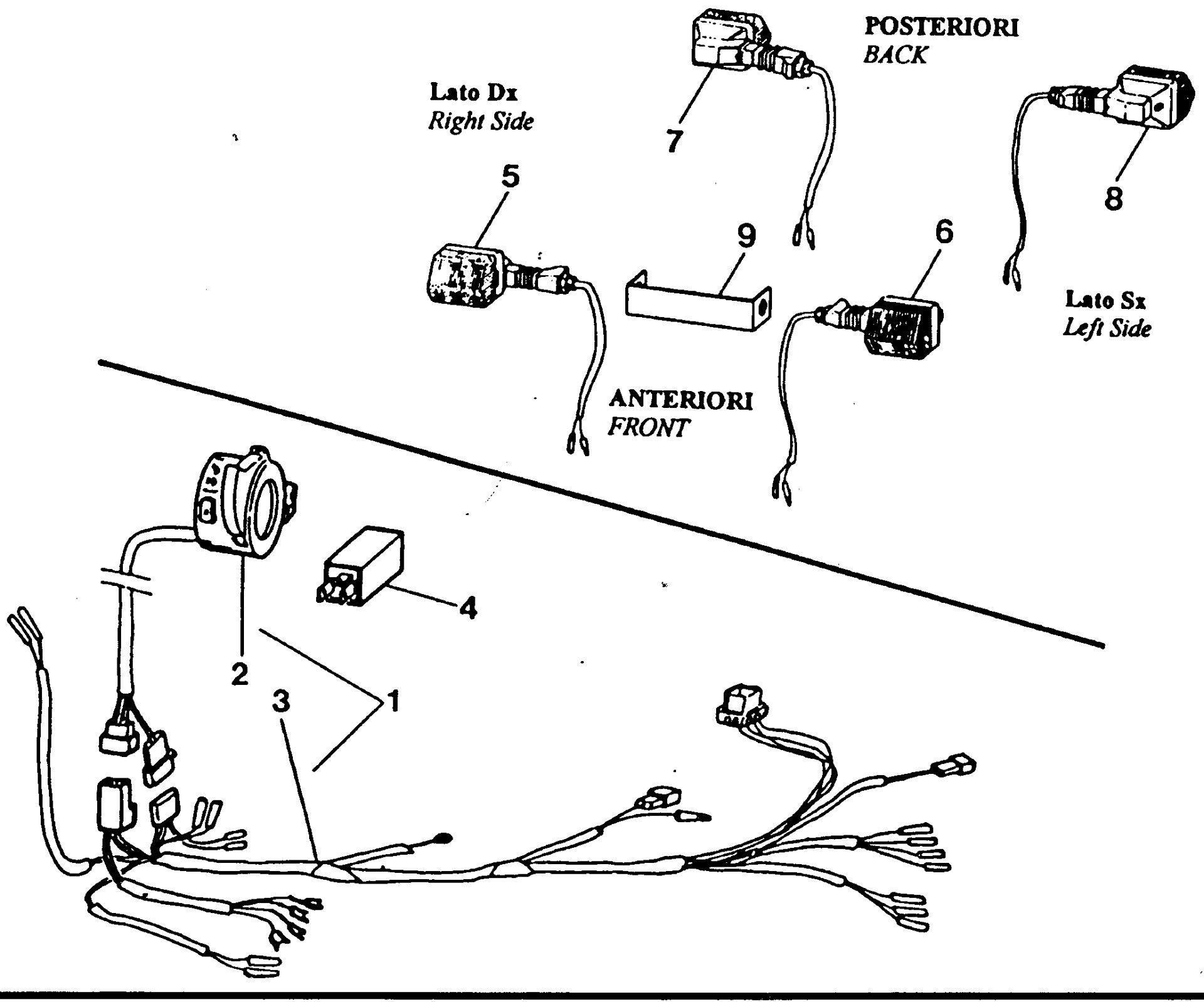 Pièces d'origine pour TM RACING 100 100 100 2 Temps MX/EN 1998 - Faisceau d'éclairage