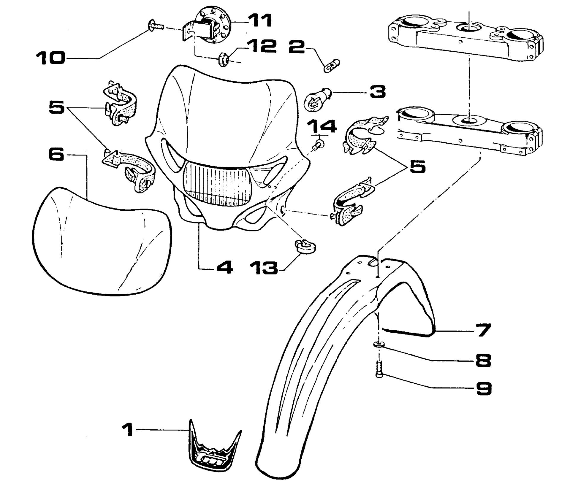 Pièces d'origine pour TM RACING 100 100 100 2 Temps MX/EN 2000 - Plastiques frontaux Enduro