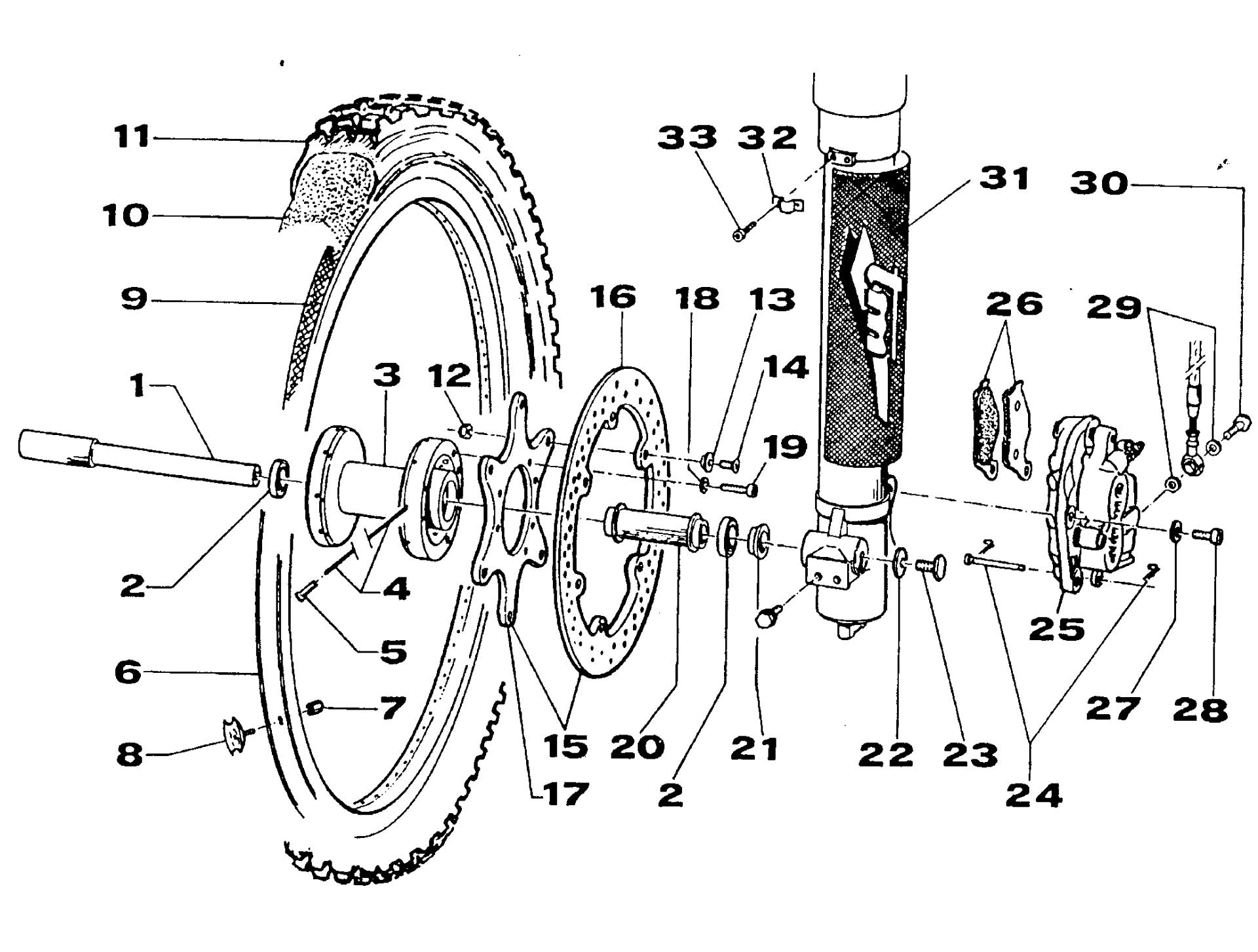 Pièces d'origine pour TM RACING 100 100 100 2 Temps MX/EN 2000 - Roue avant