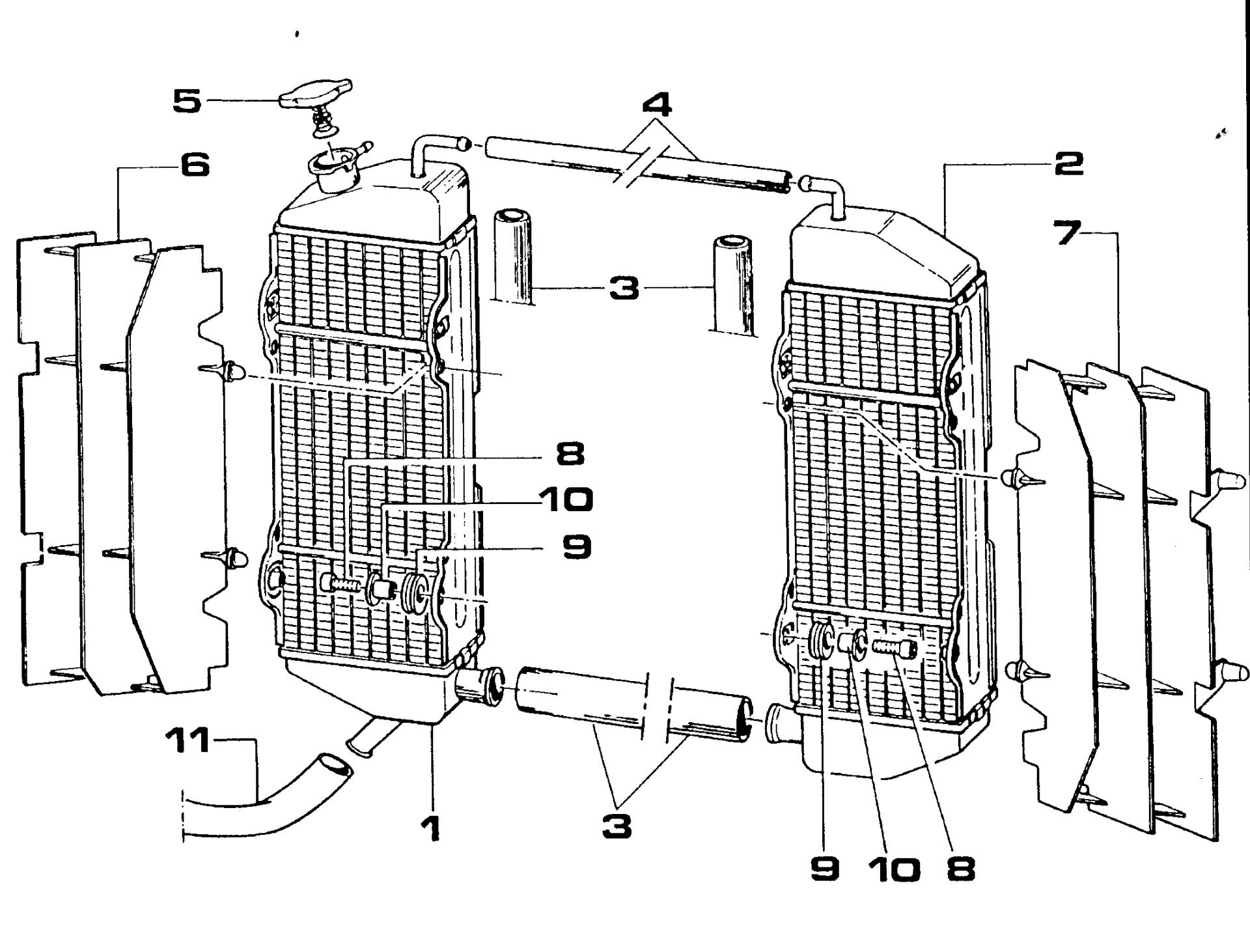 Pièces d'origine pour TM RACING 100 100 100 2 Temps MX/EN 2000 - Radiateur moteur