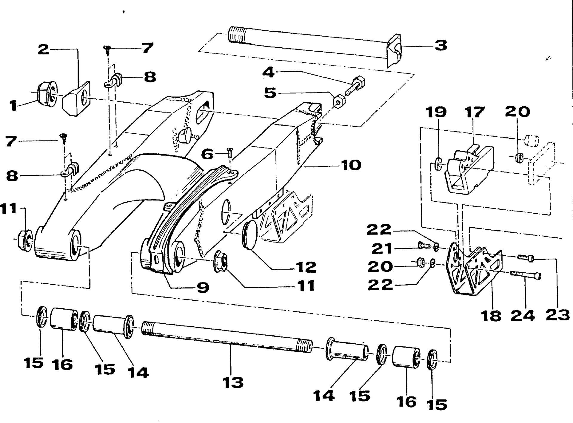 Pièces d'origine pour TM RACING 100 100 100 2 Temps MX/EN 2000 - Bras oscillant
