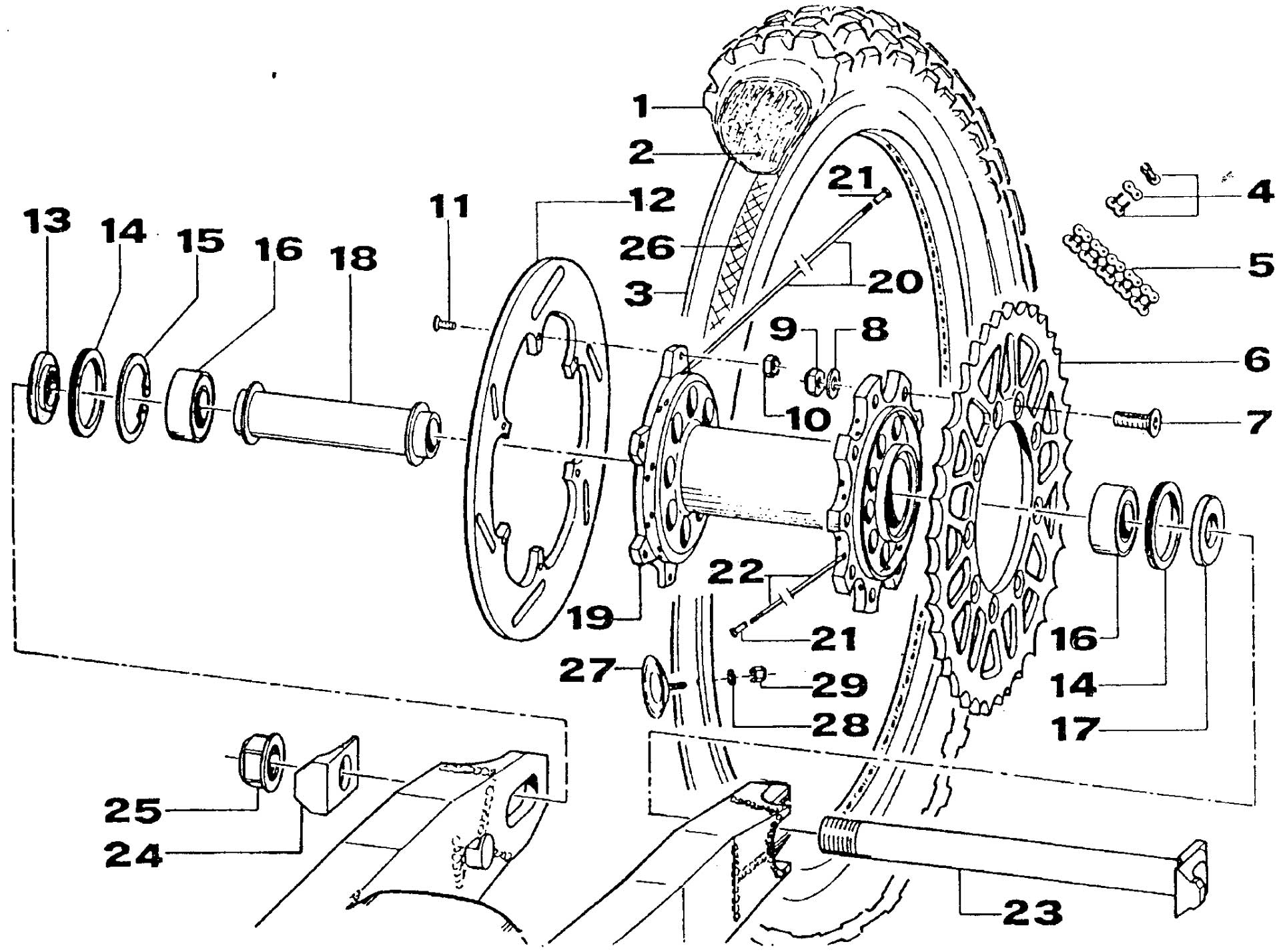 Pièces d'origine pour TM RACING 100 100 100 2 Temps MX/EN 2000 - Roue arrière