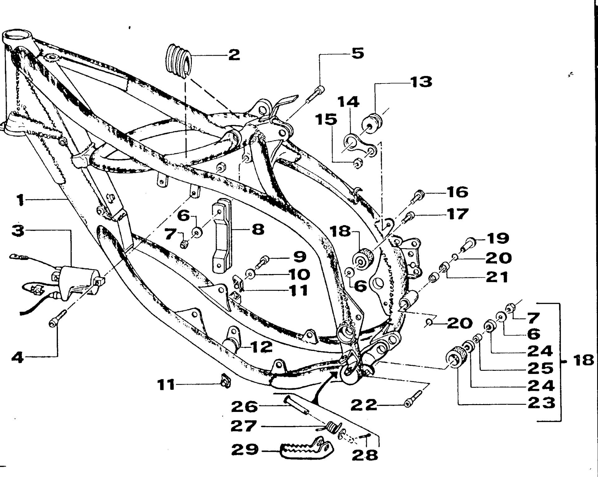 Pièces d'origine pour TM RACING 100 100 100 2 Temps MX/EN 2000 - Cadre MX