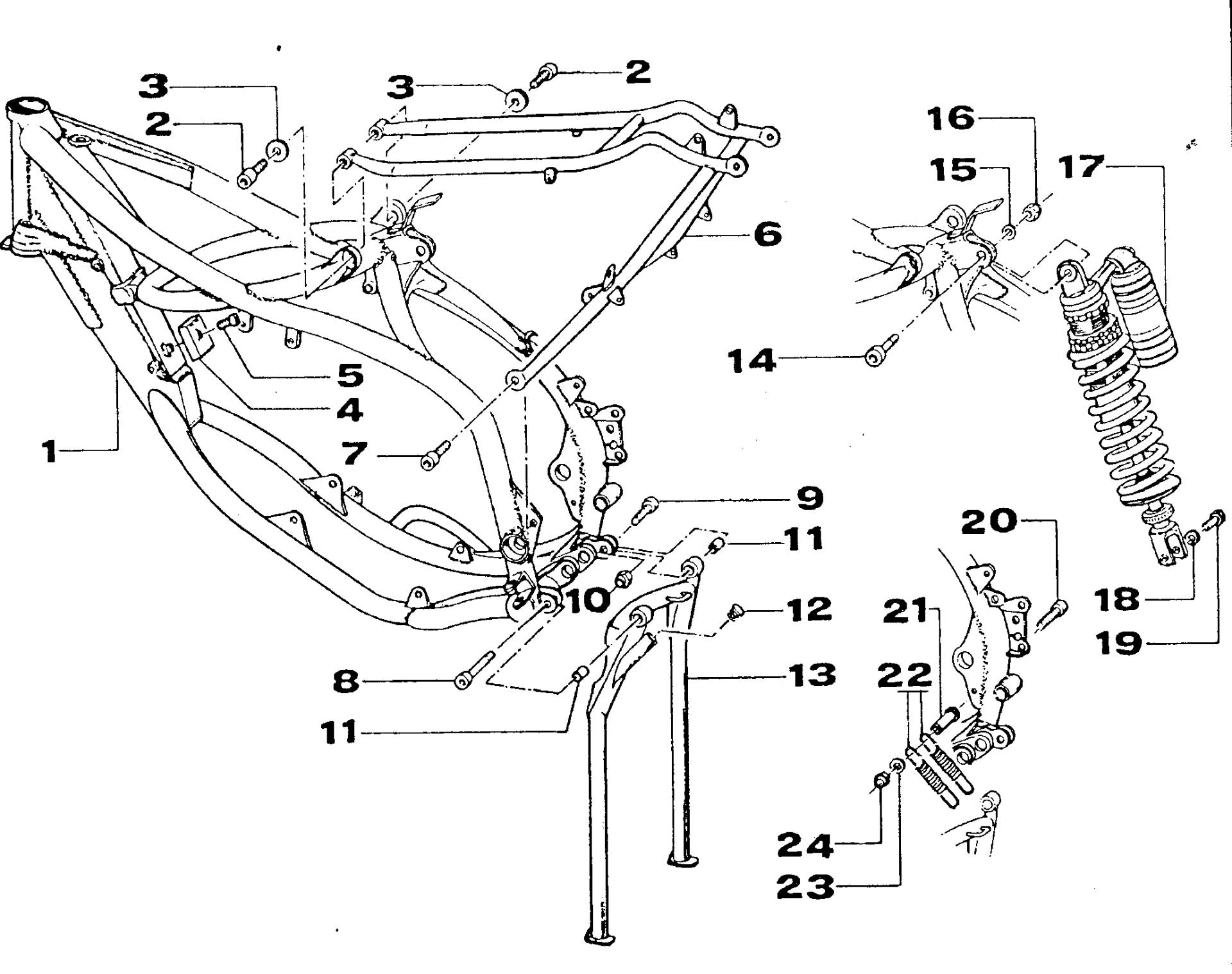 Pièces d'origine pour TM RACING 100 100 100 2 Temps MX/EN 2000 - Cadre et partie-cycle