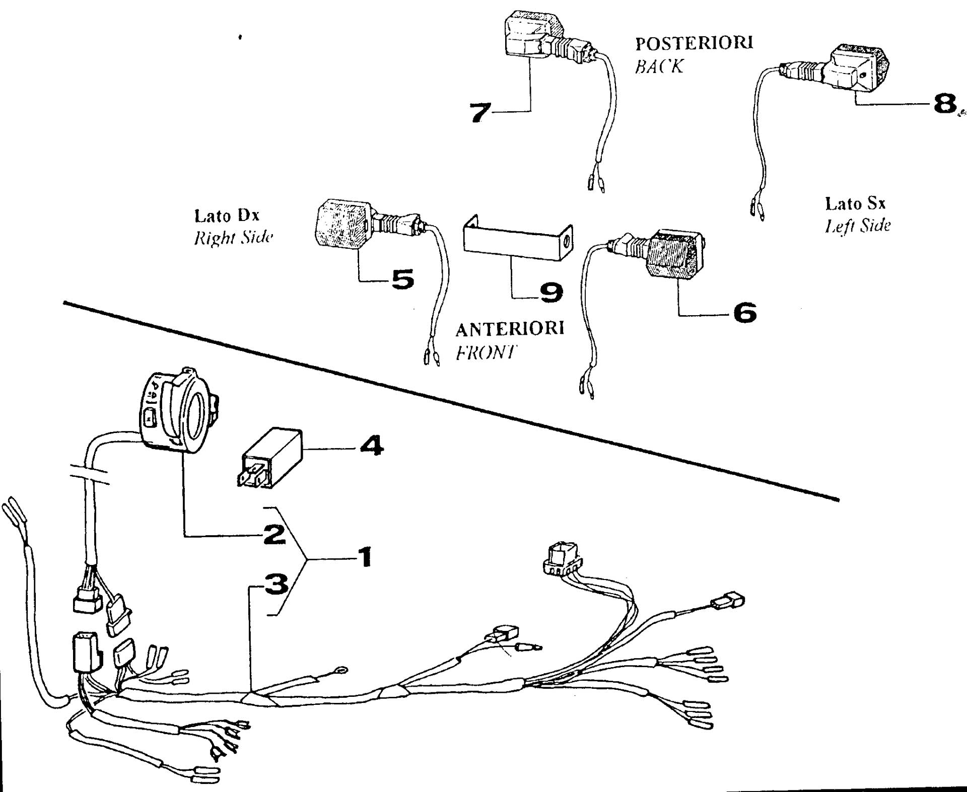 Pièces d'origine pour TM RACING 100 100 100 2 Temps MX/EN 2000 - Faisceau d'éclairage