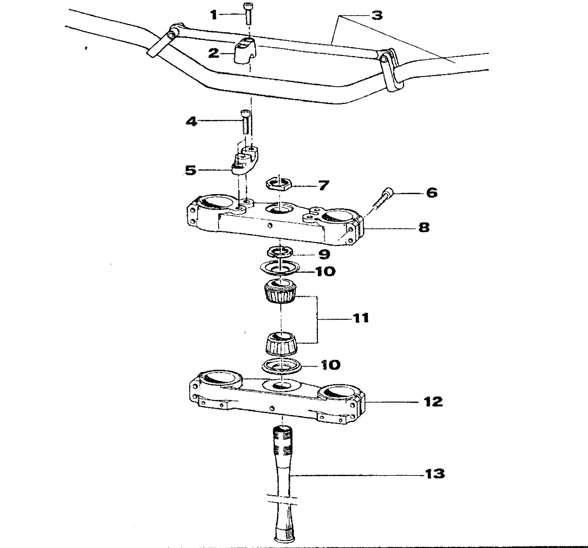 Pièces d'origine pour TM RACING 80 80 80 2 Temps MX/EN 2001 - Tés de fourche et guidon