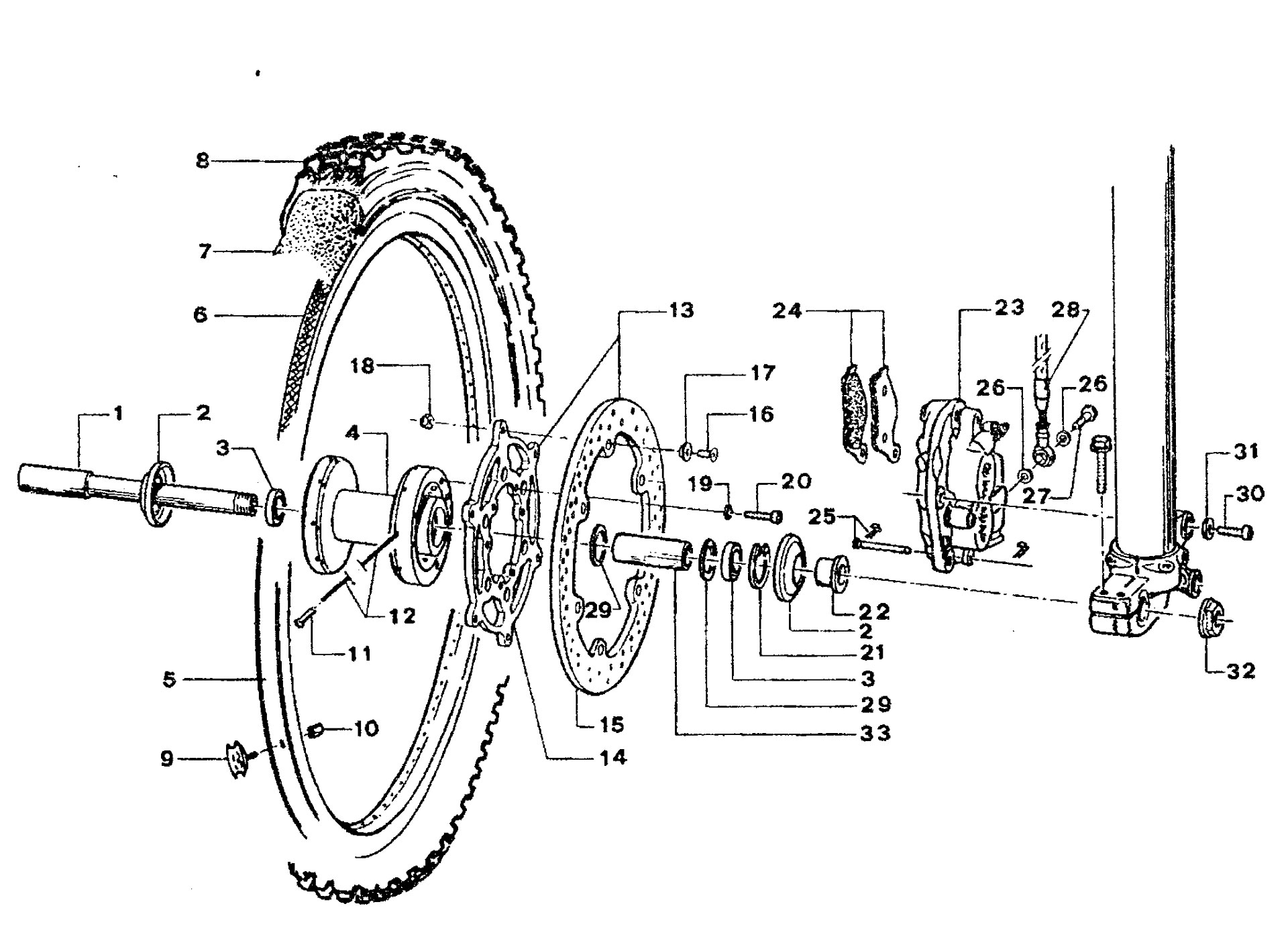 Pièces d'origine pour TM RACING 80 80 80 2 Temps MX/EN 2001 - Roue avant