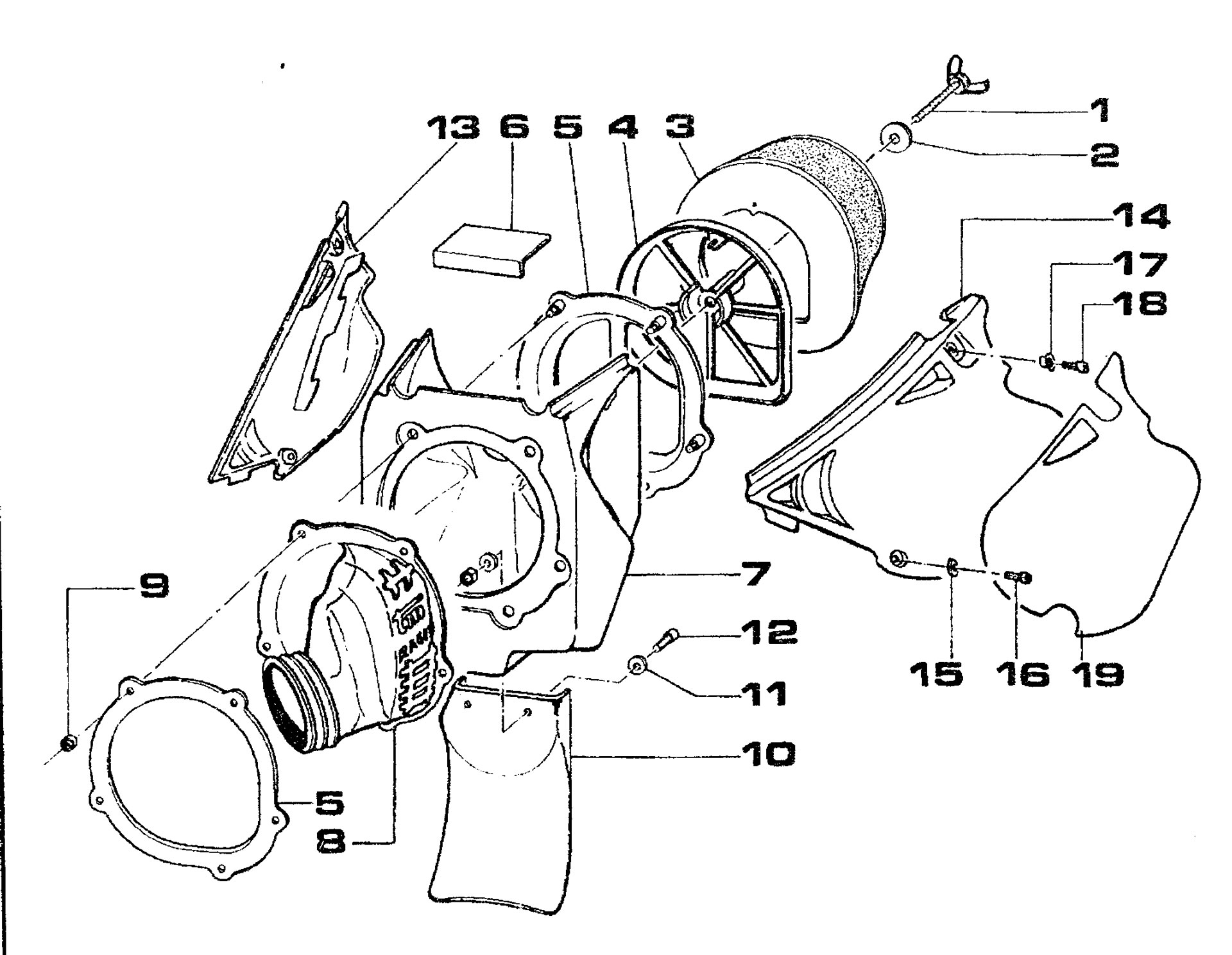 Pièces d'origine pour TM RACING 80 80 80 2 Temps MX/EN 2001 - Boîte à air