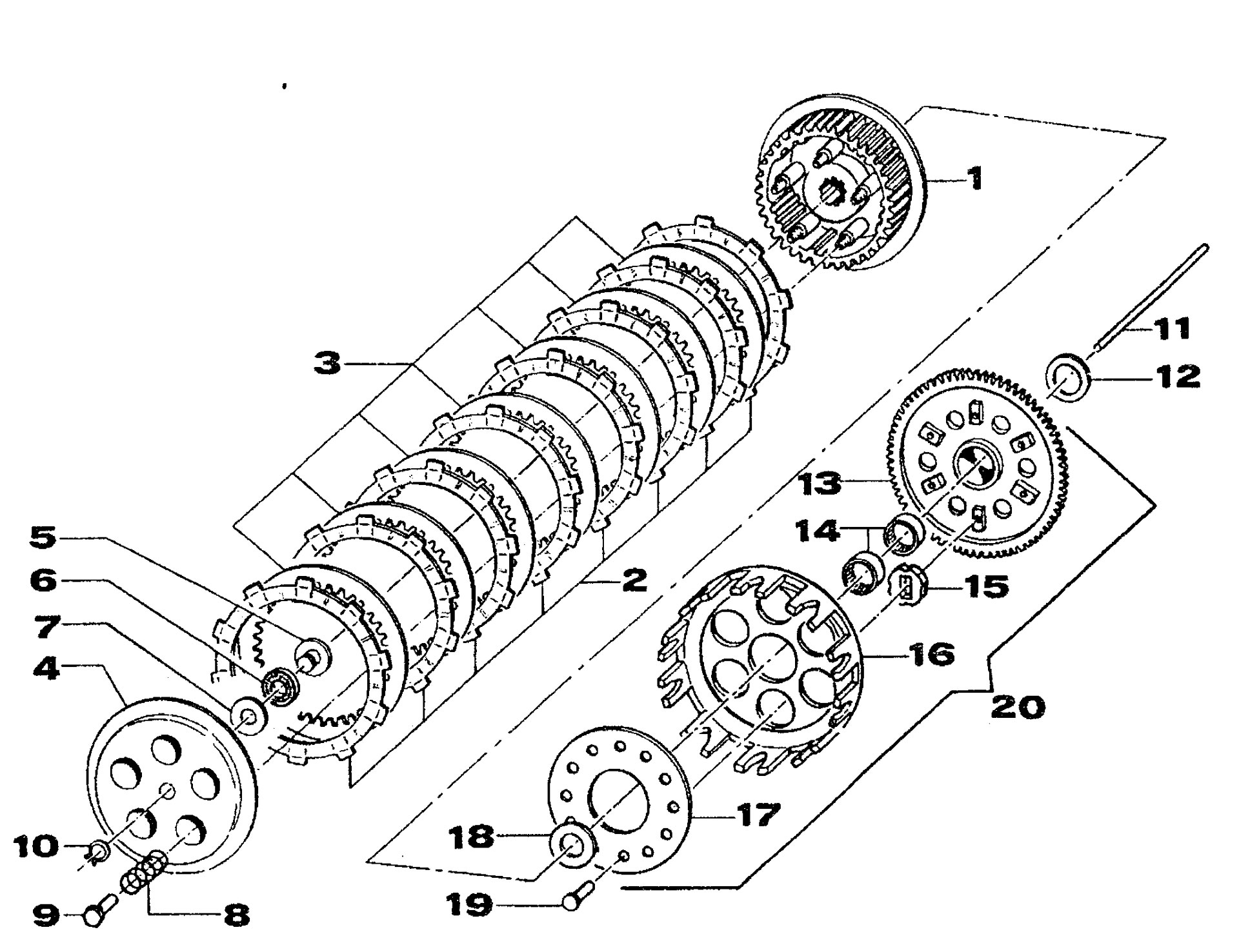 Pièces d'origine pour TM RACING 125 125 125 2 Temps MX/EN 2001 - Embrayage