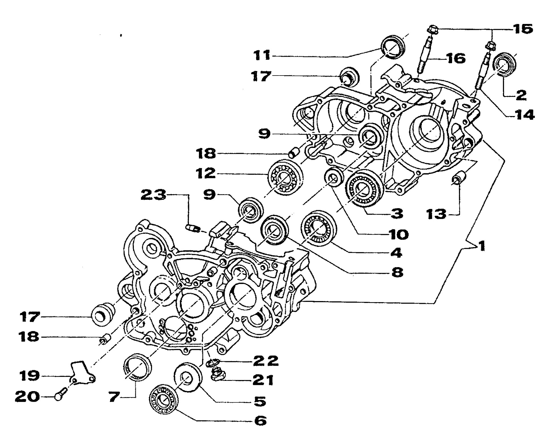 Pièces d'origine pour TM RACING 125 125 125 2 Temps MX/EN 2001 - Bas moteur