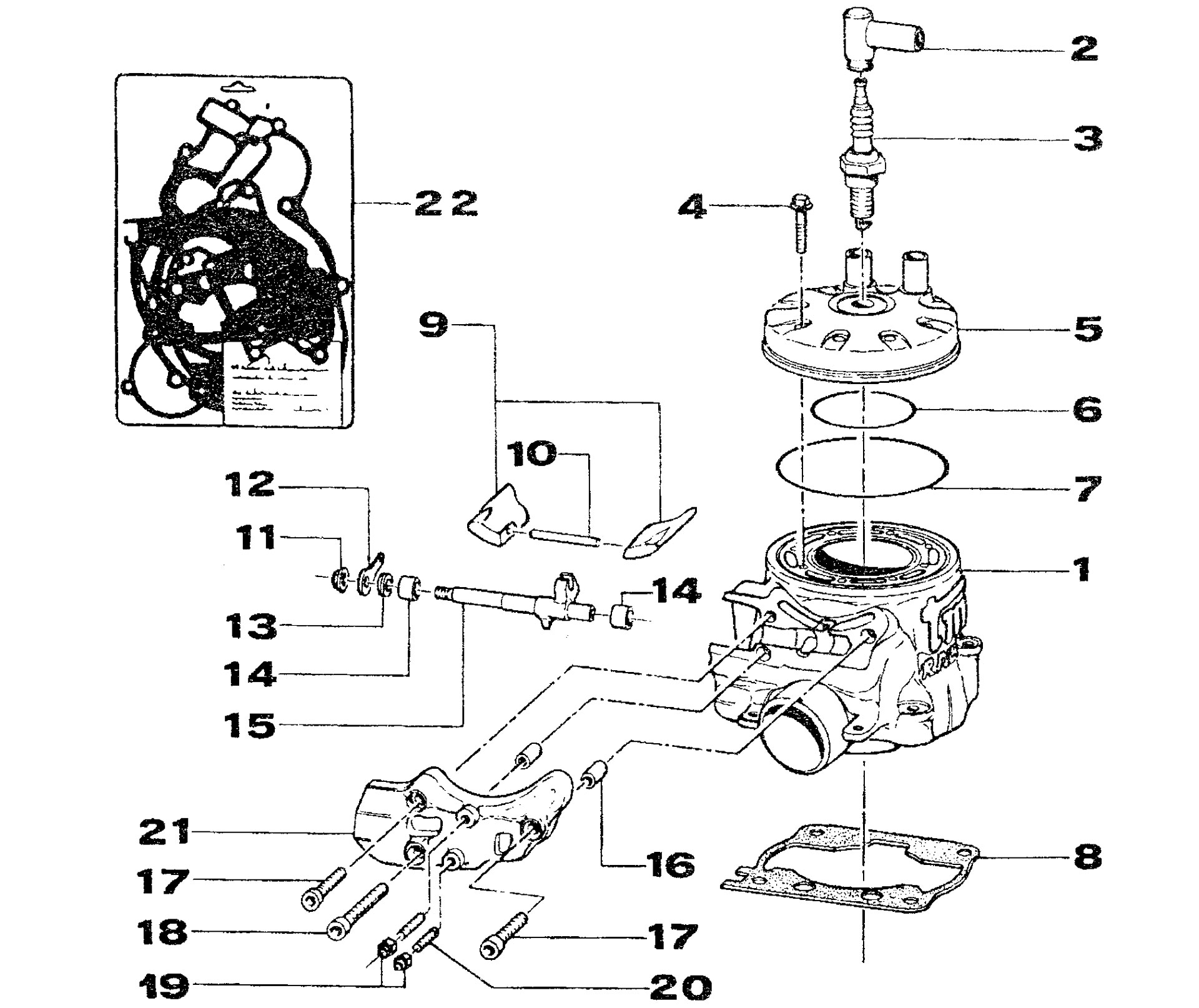 Pièces d'origine pour TM RACING 250 250 250 2 Temps MX/EN 2001 - Cylindre 250 cm3