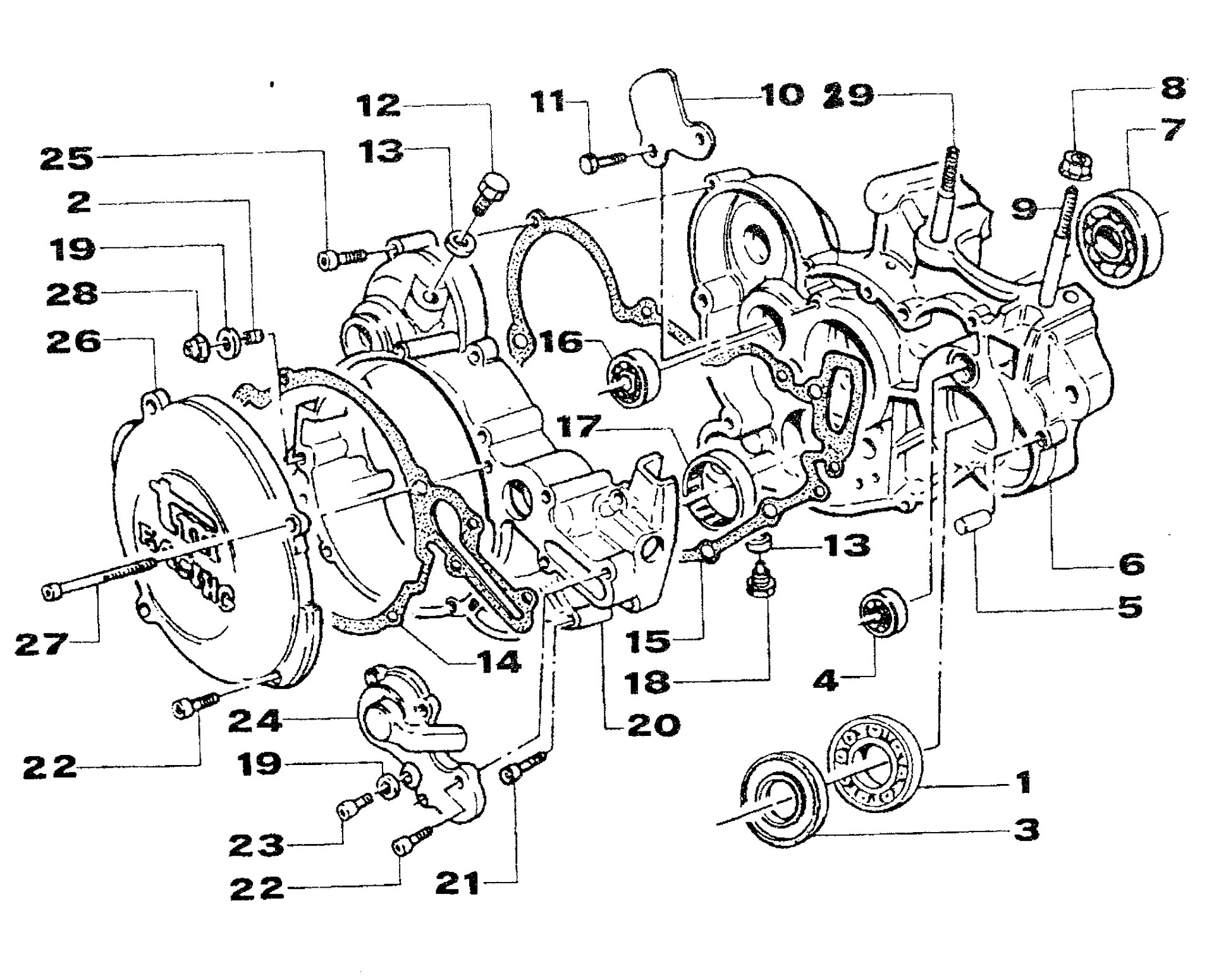 Pièces d'origine pour TM RACING 250 250 250 2 Temps MX/EN 2001 - Carter d'embrayage