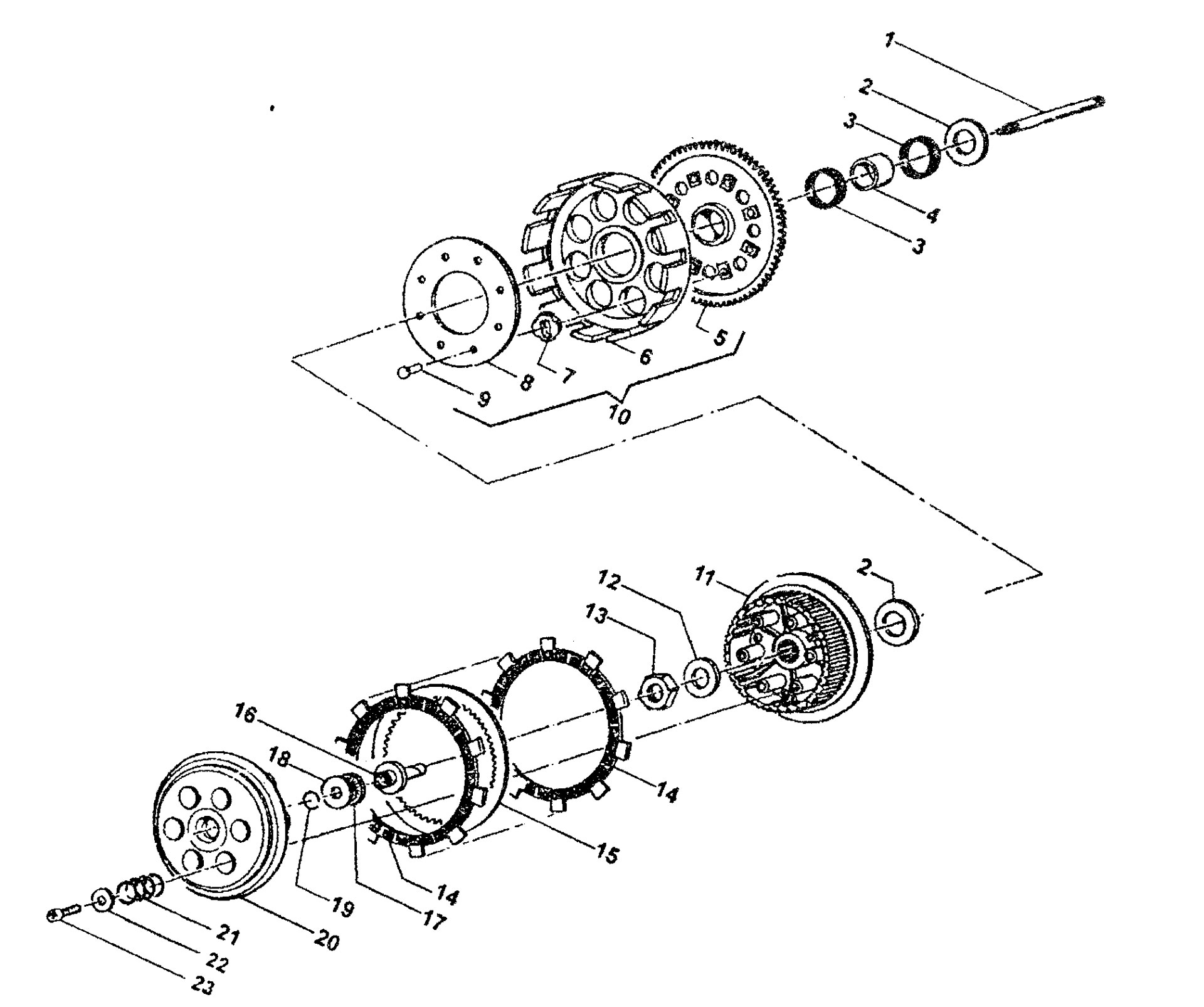 Pièces d'origine pour TM RACING 250 250 250 2 Temps MX/EN 2001 - Embrayage et transmission
