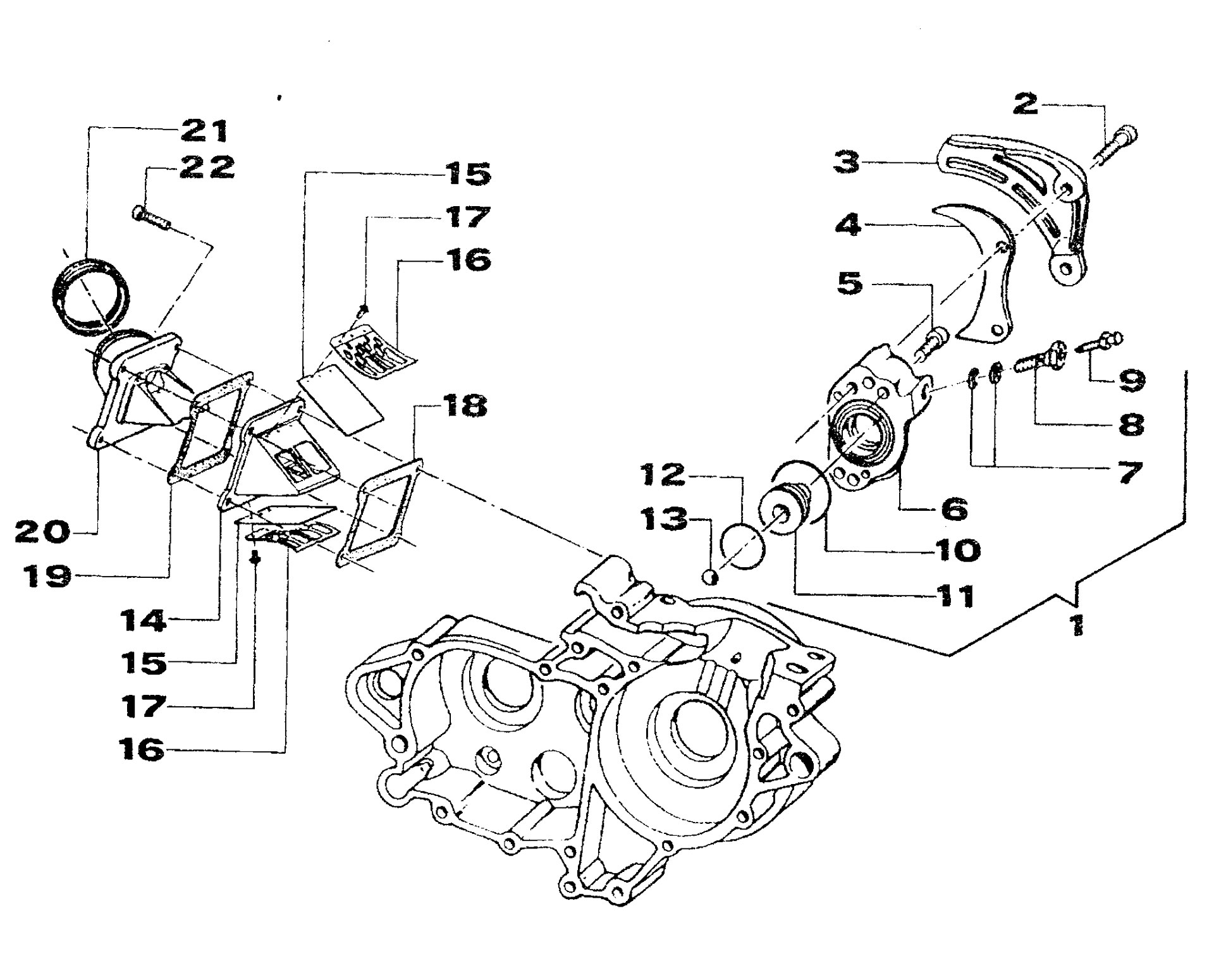 Pièces d'origine pour TM RACING 250 250 250 2 Temps MX/EN 2001 - Admission d'air et récepteur d'embrayage