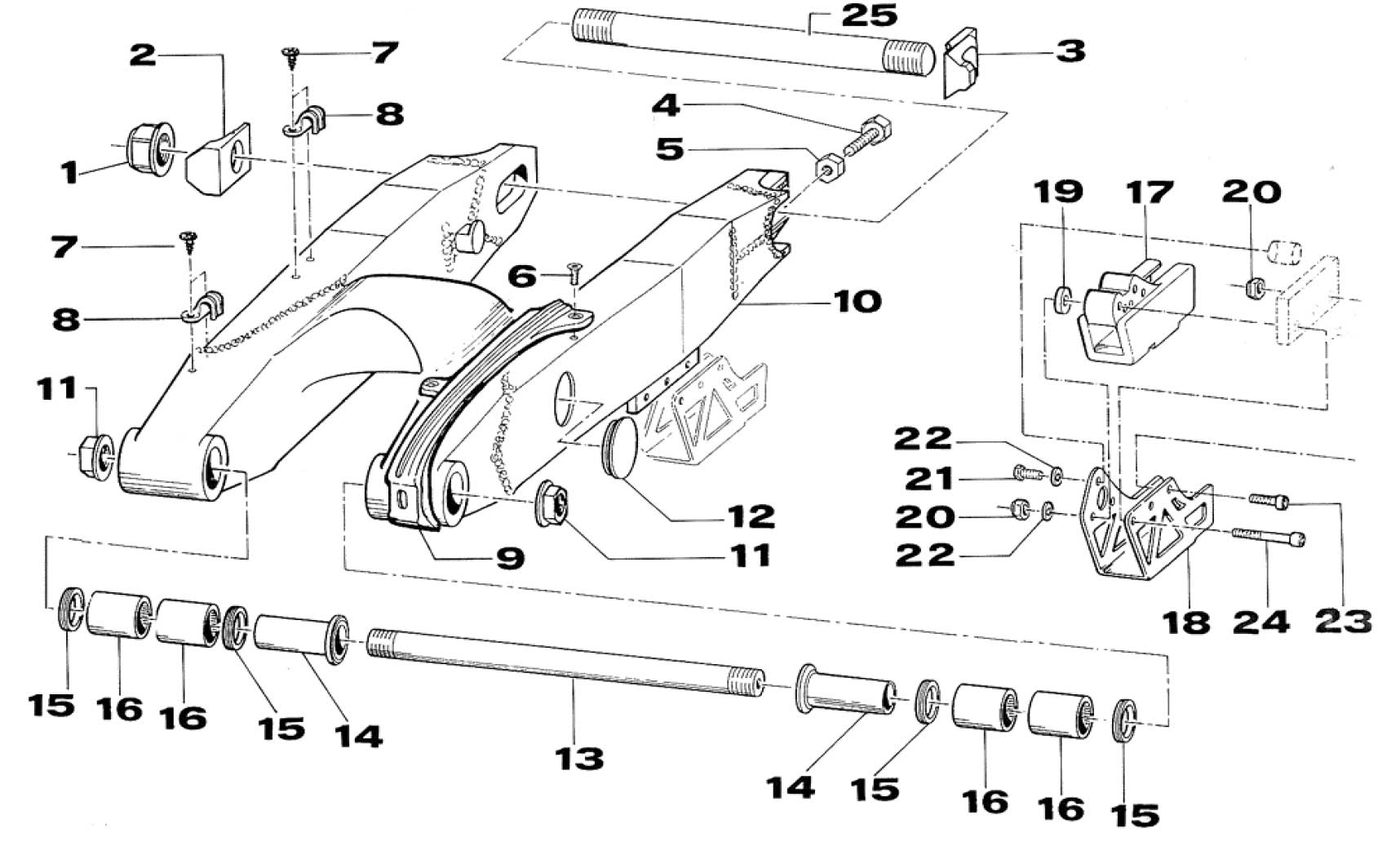 Pièces d'origine pour TM RACING 80 80 80 2 Temps Junior 2002 - Bras oscillant