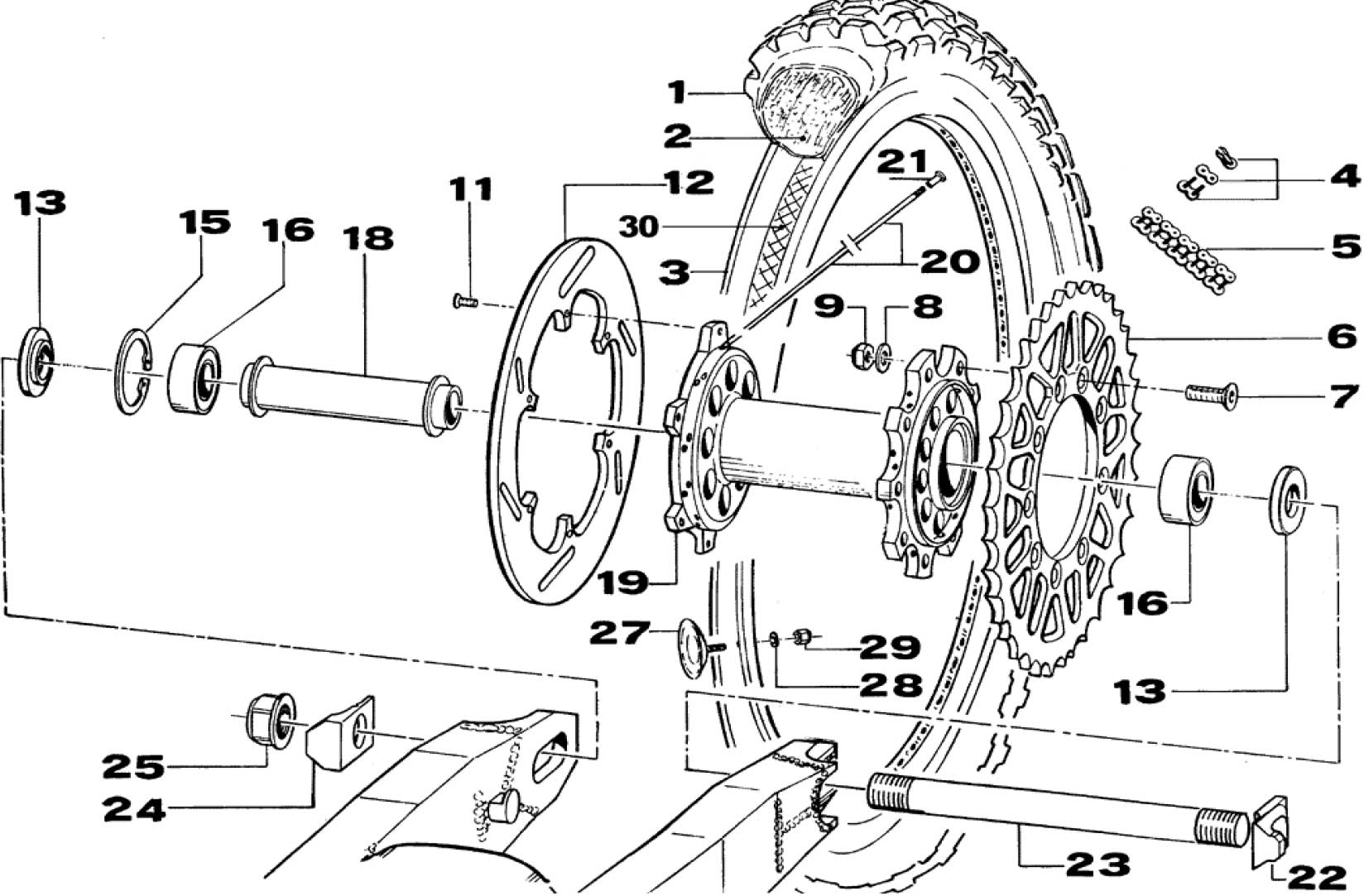 Pièces d'origine pour TM RACING 80 80 80 2 Temps Junior 2002 - Roue arrière