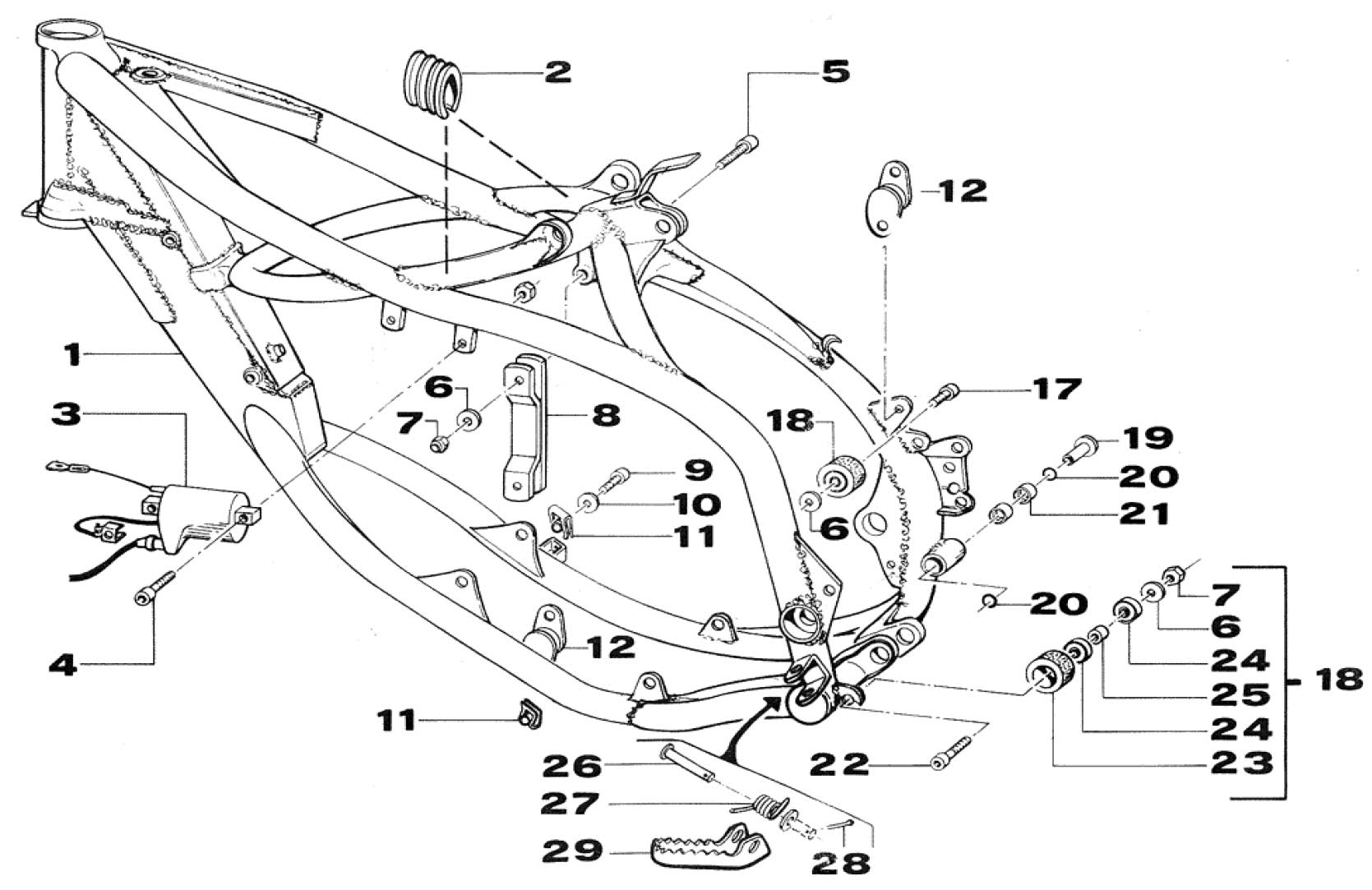 Pièces d'origine pour TM RACING 80 80 80 2 Temps Junior 2002 - Cadre