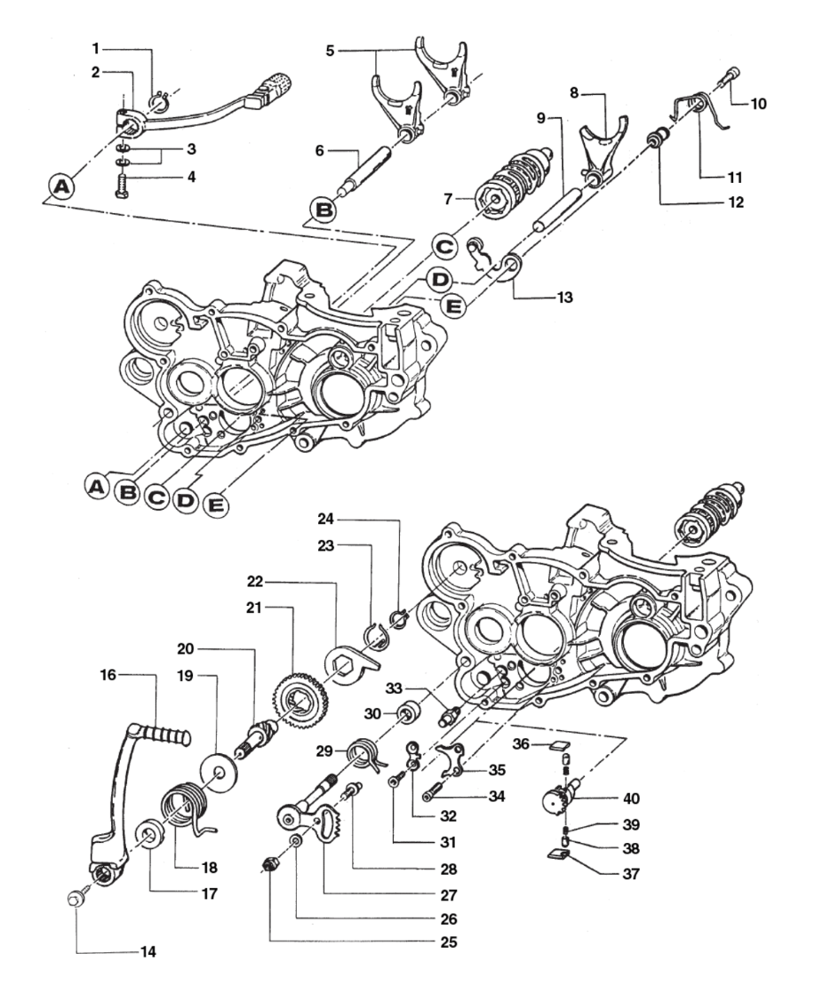 Pièces d'origine pour TM RACING 125 125 125 2 Temps MX/EN 2005 - Démarrage par kick