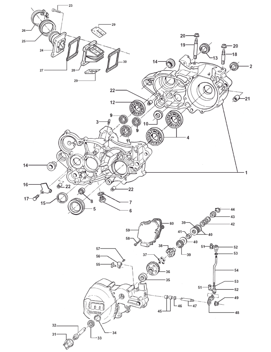 Pièces d'origine pour TM RACING 125 125 125 2 Temps MX/EN 2005 - Embrayage centrifuge
