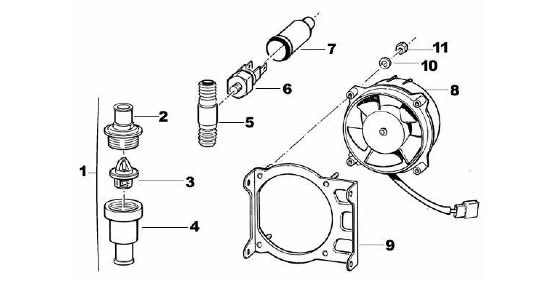 Pièces d'origine pour TM RACING 400 400 400 4 Temps MX/EN 2003 - Ventilateur de radiateur