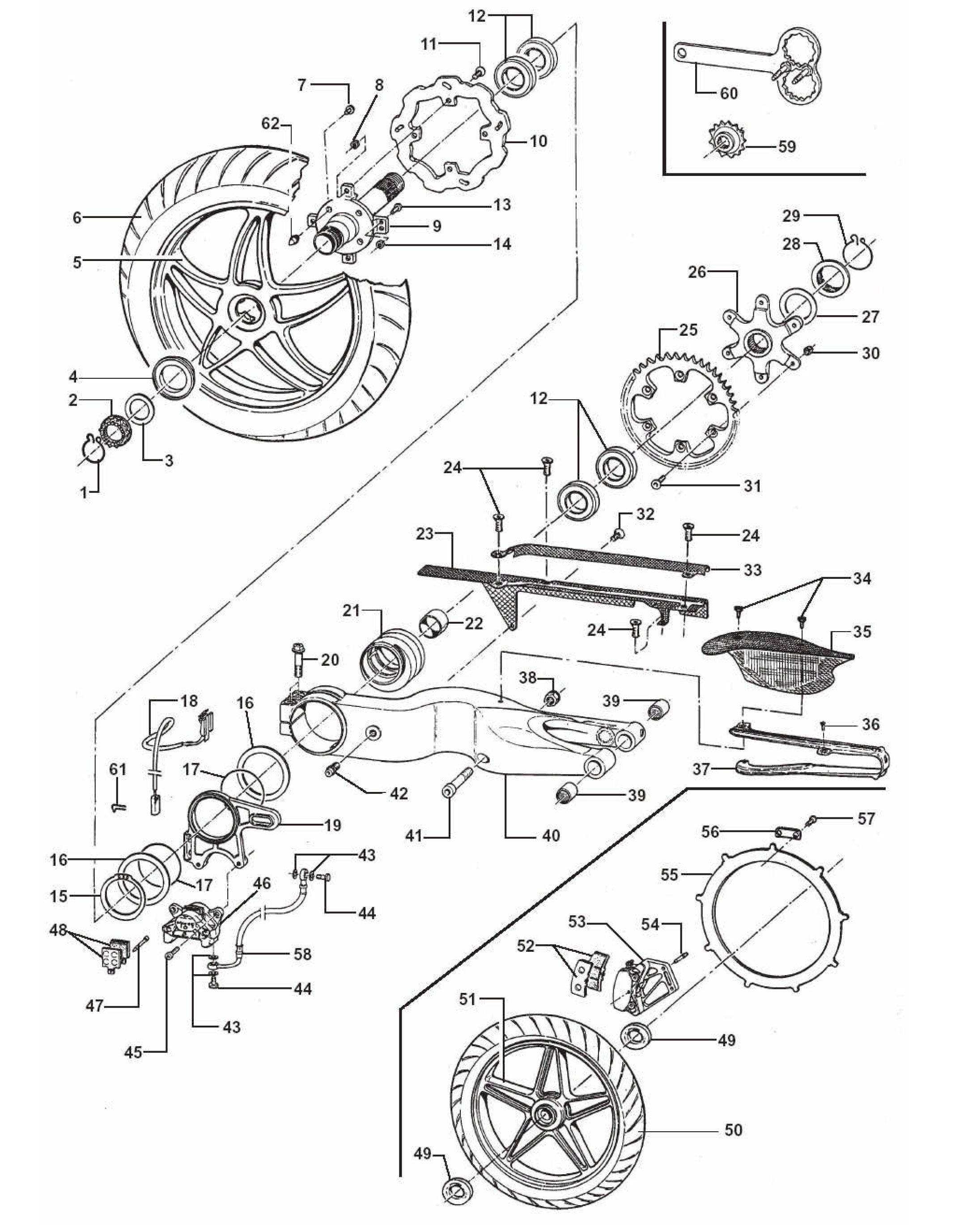 Pièces d'origine pour TM RACING 400 400 400 4 Temps MX/EN 2003 - Monobras SM