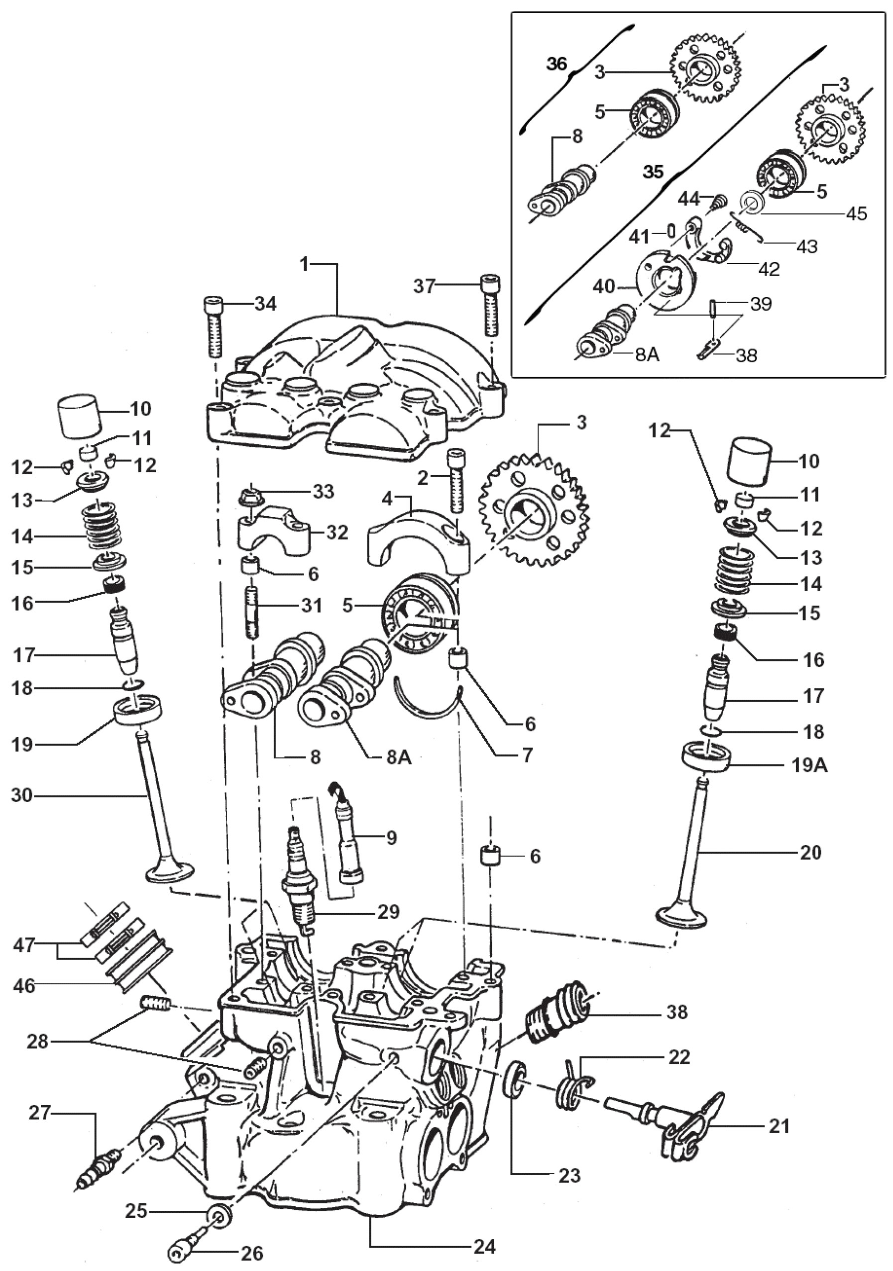 Pièces d'origine pour TM RACING 600 600 600 4 Temps MX/EN 2003 - Culasse moteur
