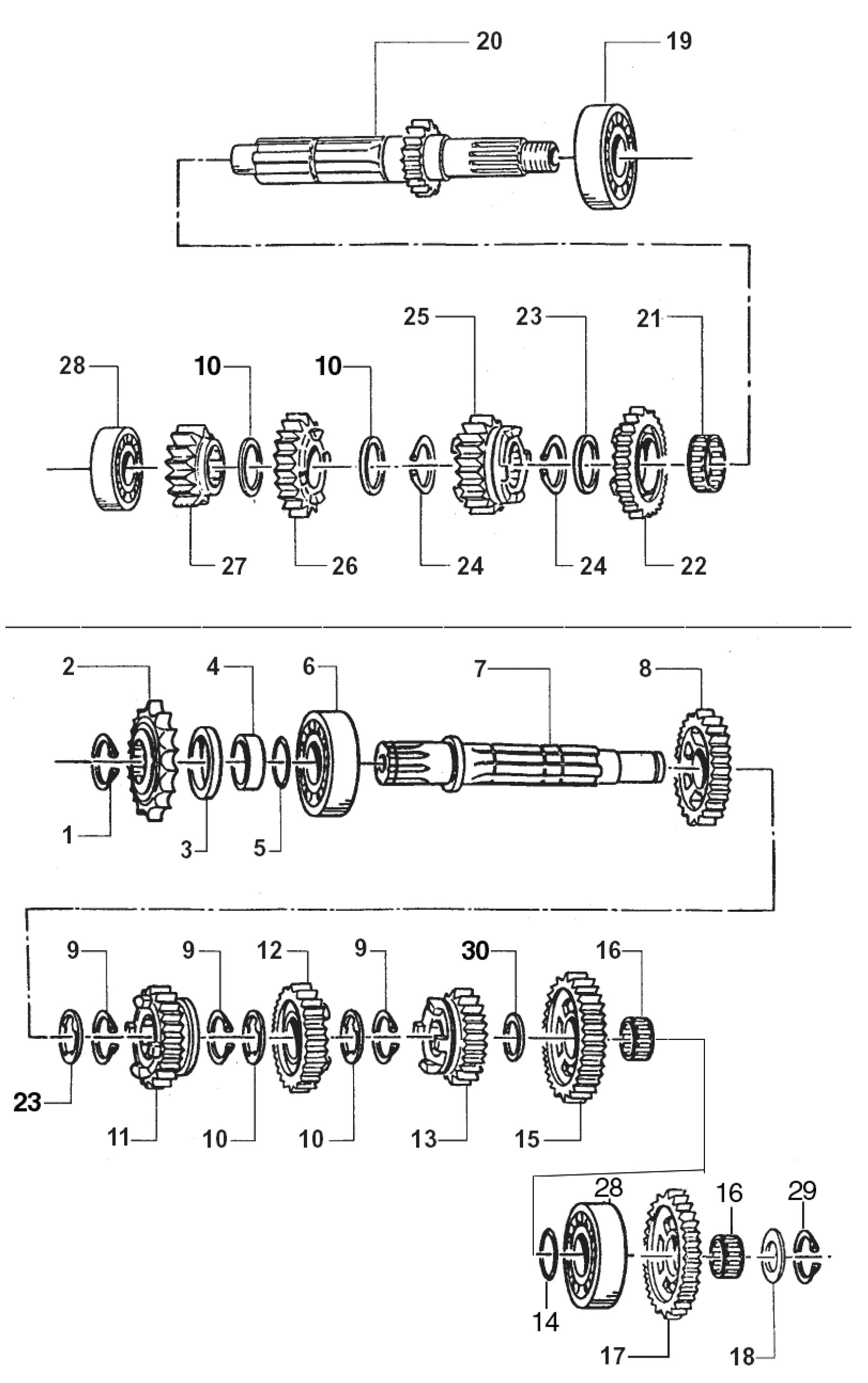 Pièces d'origine pour TM RACING 660 660 660 4 Temps MX/EN 2004 - Boîte de vitesses