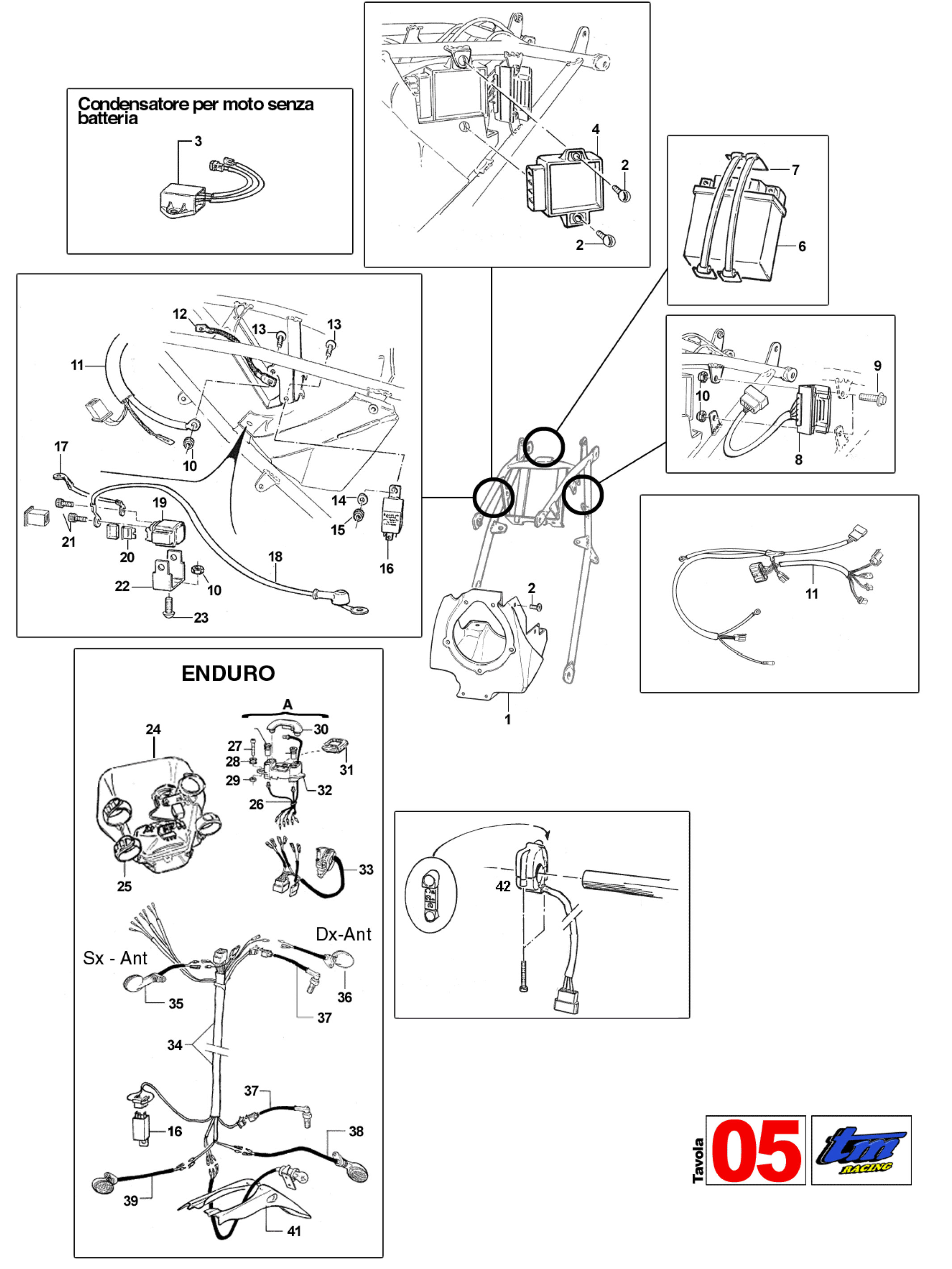 Pièces d'origine pour TM RACING 450 450 450 4 Temps MX/EN 2007 - Câblage électrique moto