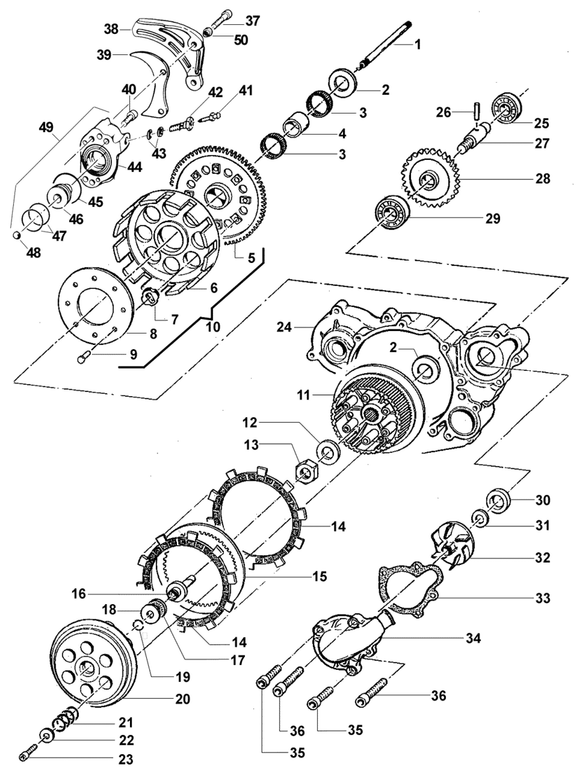 Pièces d'origine pour TM RACING 660 660 660 4 Temps MX/EN 2007 - Embrayage